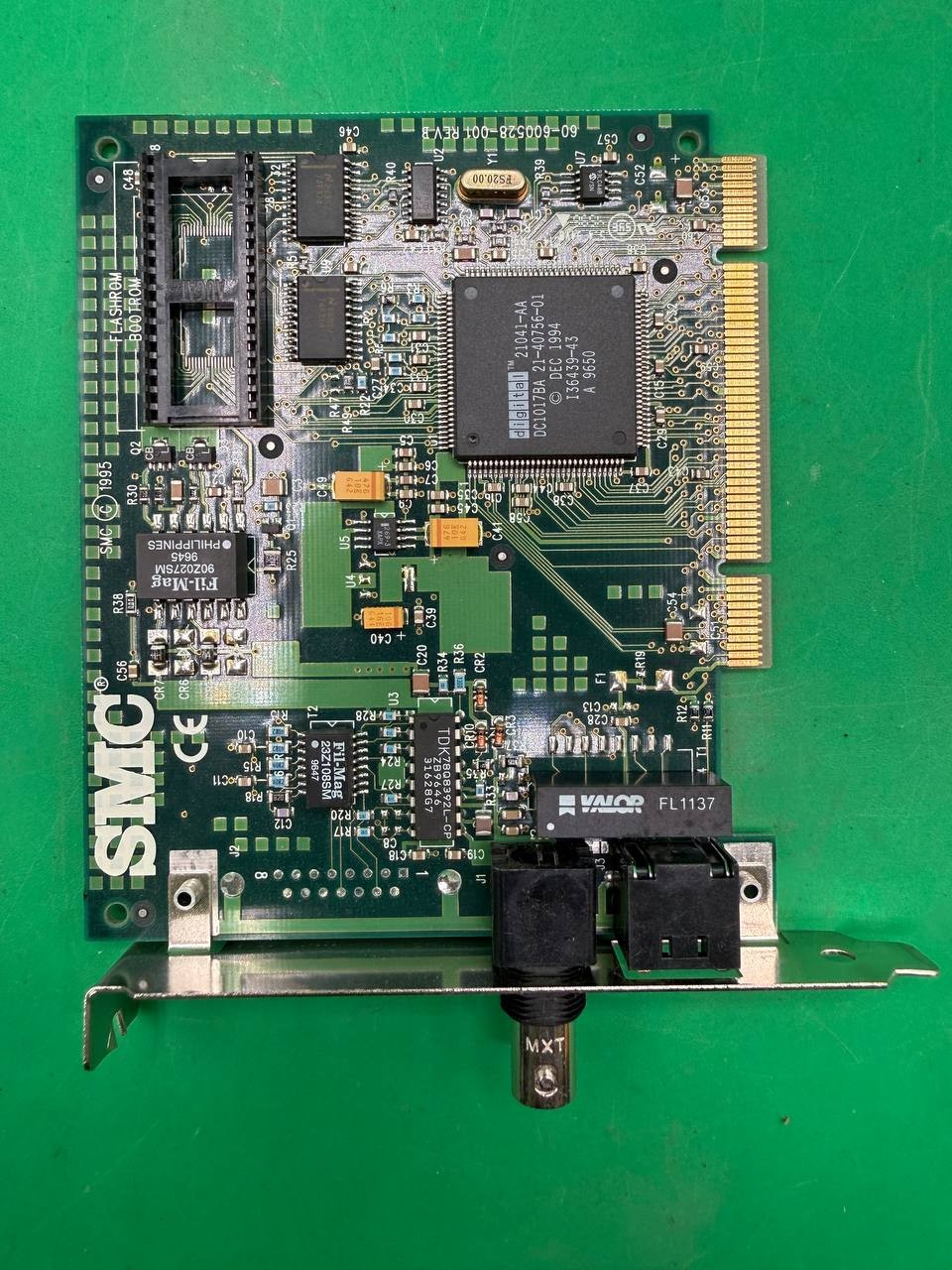 SMC 8432BT PCI Ethernet Network Card RJ45 BNC Boot ROM Socket TC