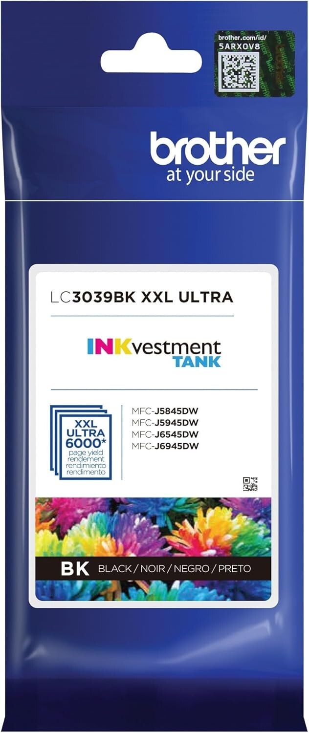 Brother Genuine LC3039BK Ultra High-yield Black  Ink Cartridge Tank LC3039