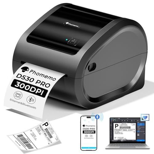 Phomemo Ethernet Thermal Label Printer 4x6, Bluetooth Shipping Label Printer for