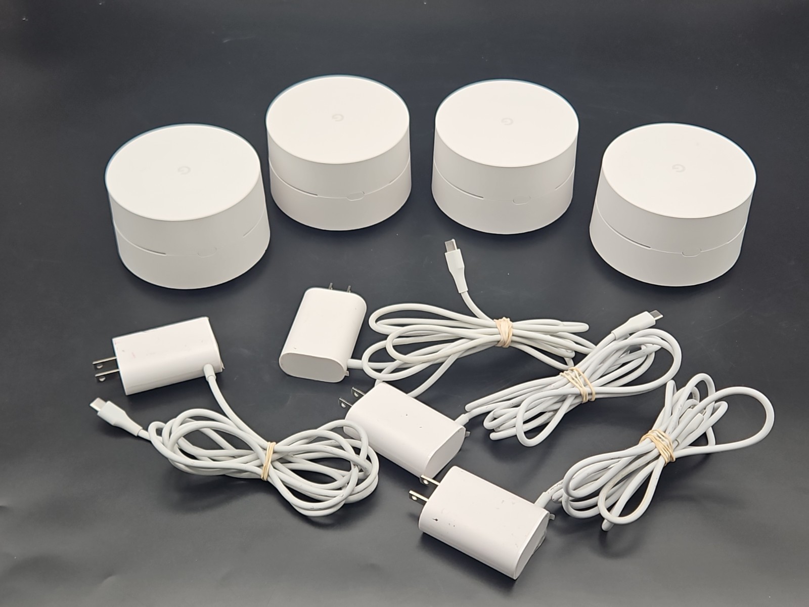 LOT OF 4 Google AC-1304 AC1200 Mesh WiFi System Router w/ AC Adapters Bundle