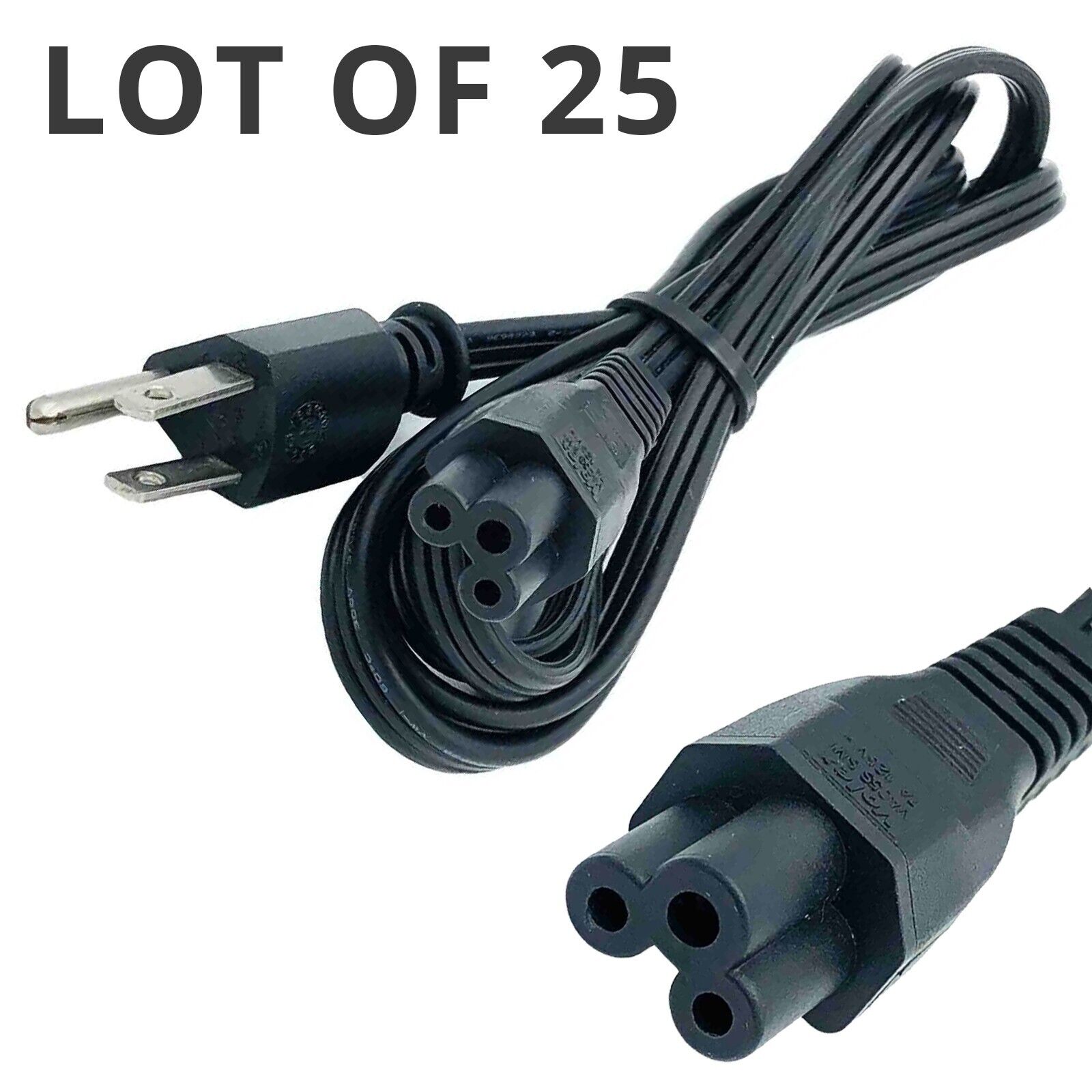 LOT 25 Branded 6 ft 3-Prong Mickey Mouse AC Power Cord for Laptop PC Printer