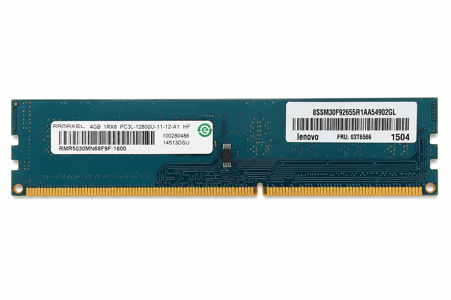 Tested Lenovo 4GB DDR3L PC3L-12800U 1600MHz Desktop RAM Ramaxel FRU 03T6566