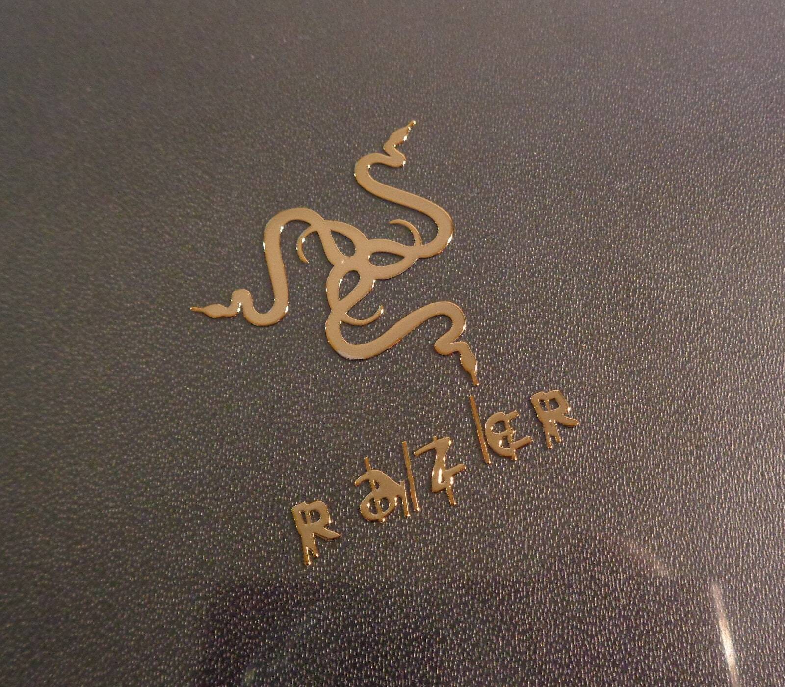 RAZER GOLD Label / Sticker / Badge / Laptop Computer Logo 26mm x 35mm [186b]