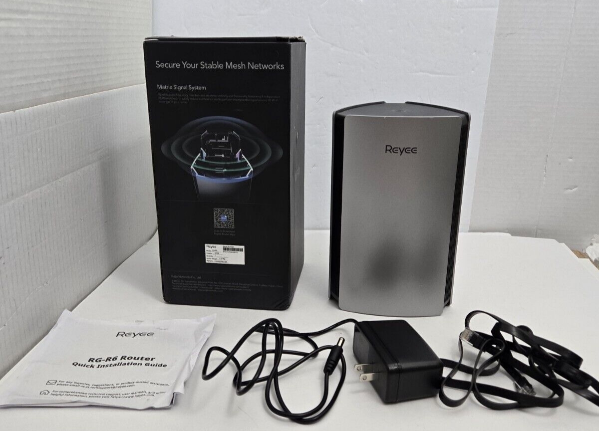 Reyee RG-R6 Dual Band Whole Home Mesh AX3200 Smart WiFi 6 Router Works Box