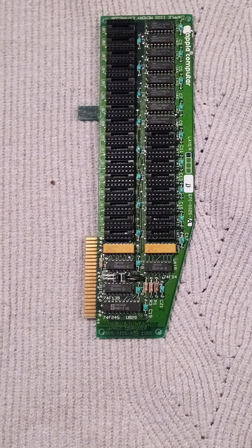 Apple Computer 670-0025-A Memory Expansion Card Vintage For Apple IIgs