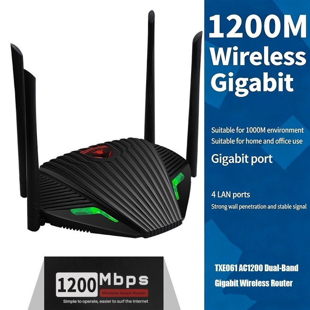 AC1200 Dual Band Gigabit WiFi Routers 2.4G/5G High Speed w/4 LAN for Home Office