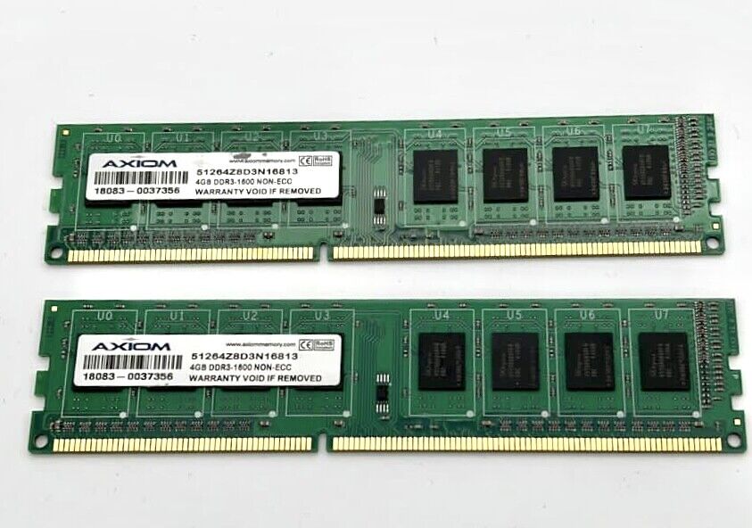 Axiom 8GB (2x4GB) RAM PC3L-12800 DDR3-1600 SDRAM 51264Z8D3N16813