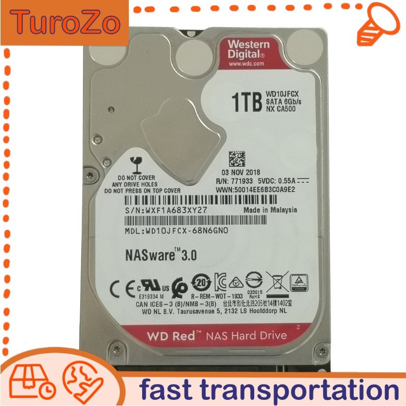 WD10JFCX Western Digital 1TB 5400RPM 16MB SATA 2.5" NASware 3.0 Hard Disk