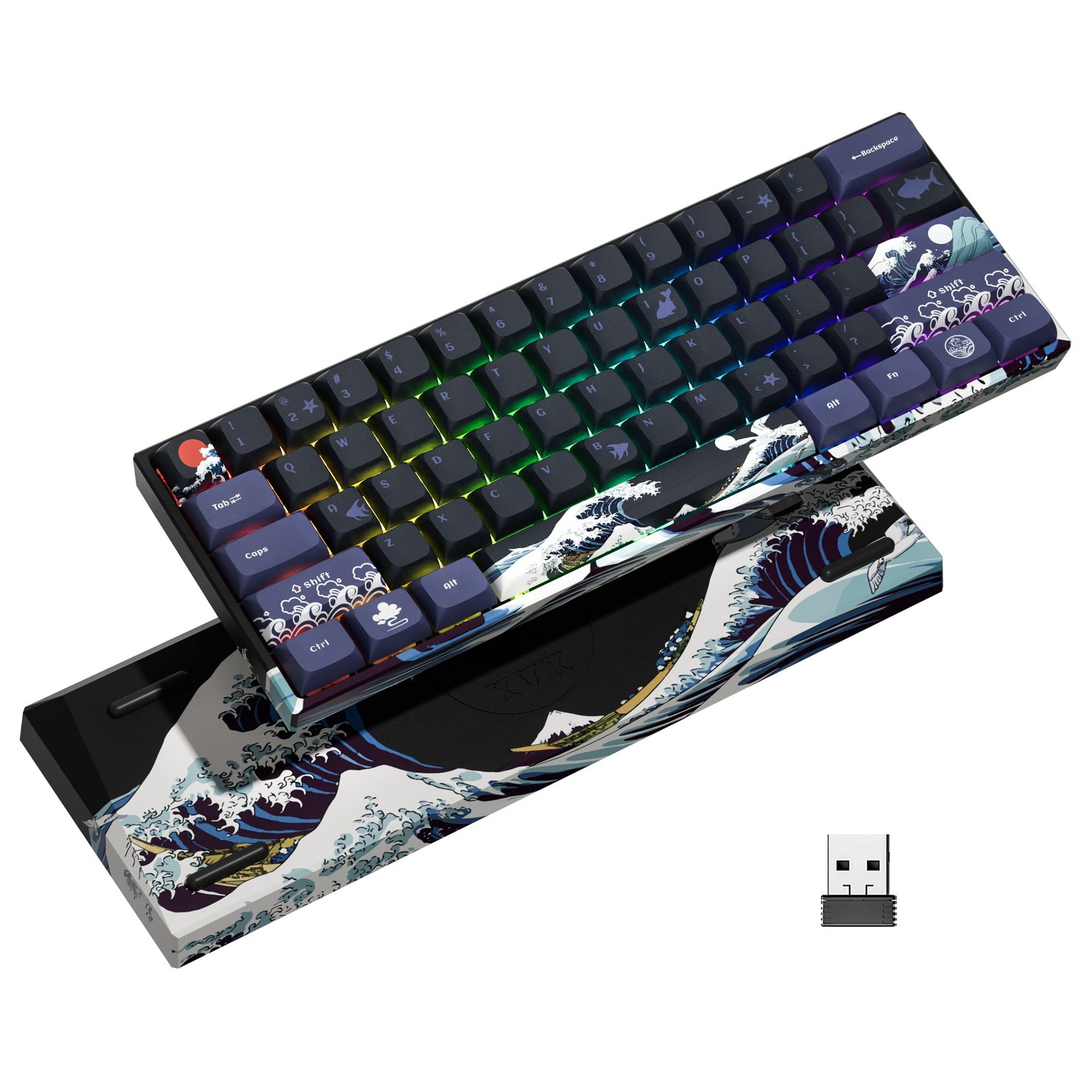 XVX 60% Gaming Keyboard, RGB Wireless Mechanical Keyboard, Mini 60 Percent Gamer