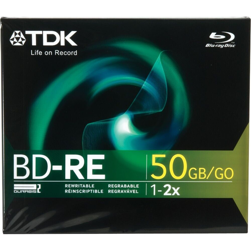 5-Disc Pack TDK Dual-Layer Recordable Blu-Ray  50GB 1-2X Sealed in Jewel Case