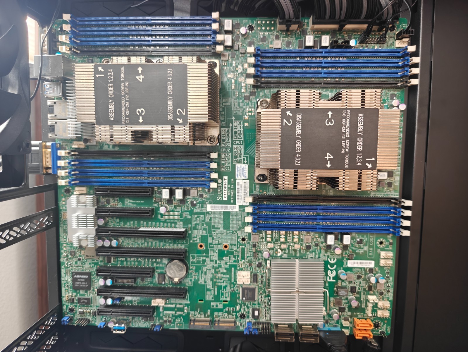 Supermicro X11DPH-T Intel C622 E-ATX Dual LGA-3647 Qty 2 Intel 4114 w/IO-shield