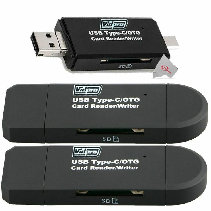 Three Pcs VidPro USB 2.0 Type-C MicroSD & SD Card Reader