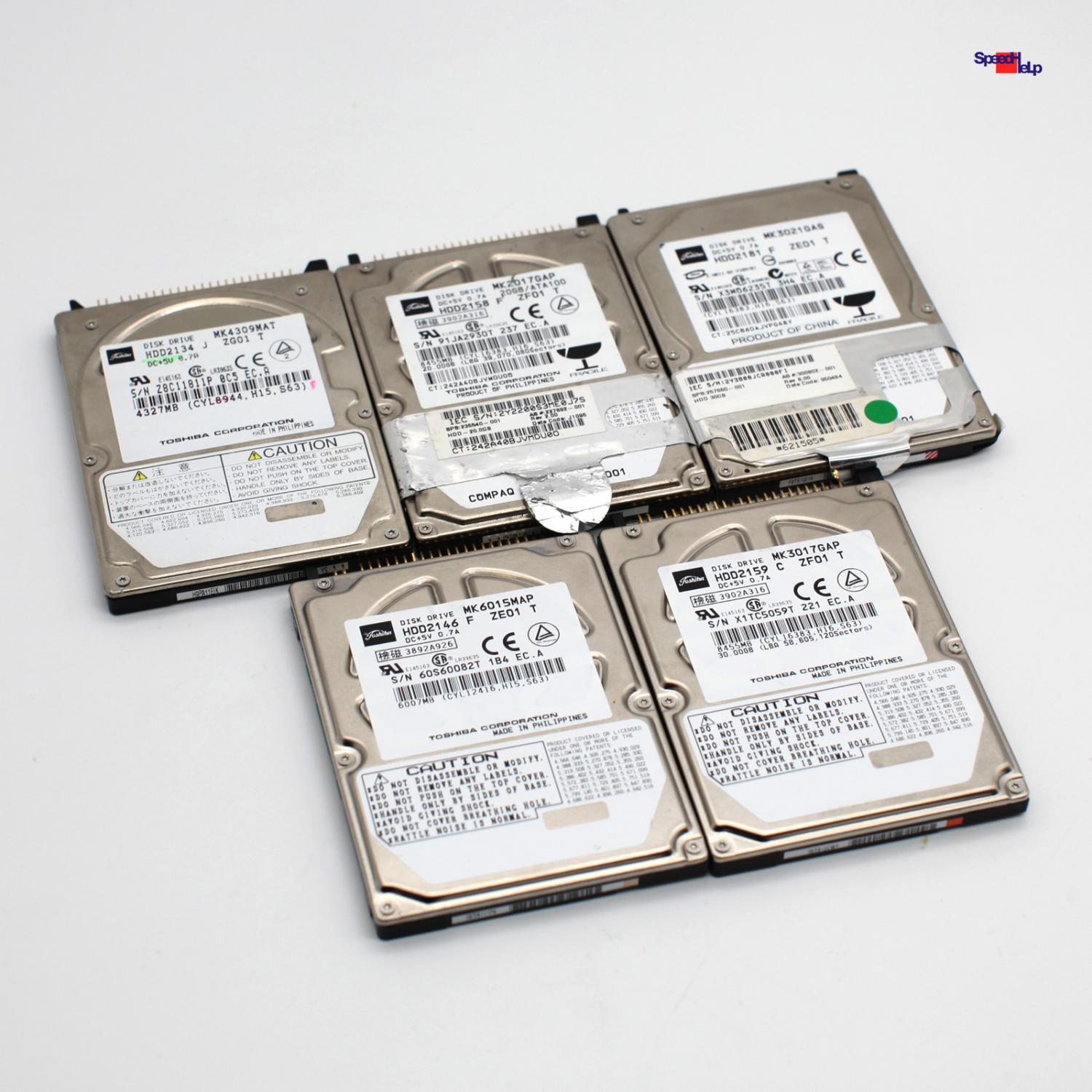 5X Pack ATA HDD Toshiba MK4309 MK6015 Models Drive Festplatte Hard Disk Defekt