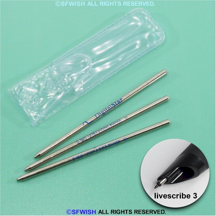 NEW BLUE MEDIUM TIP Generic Refills for Livescribe 3 Pen *3 Pieces* Switzerland