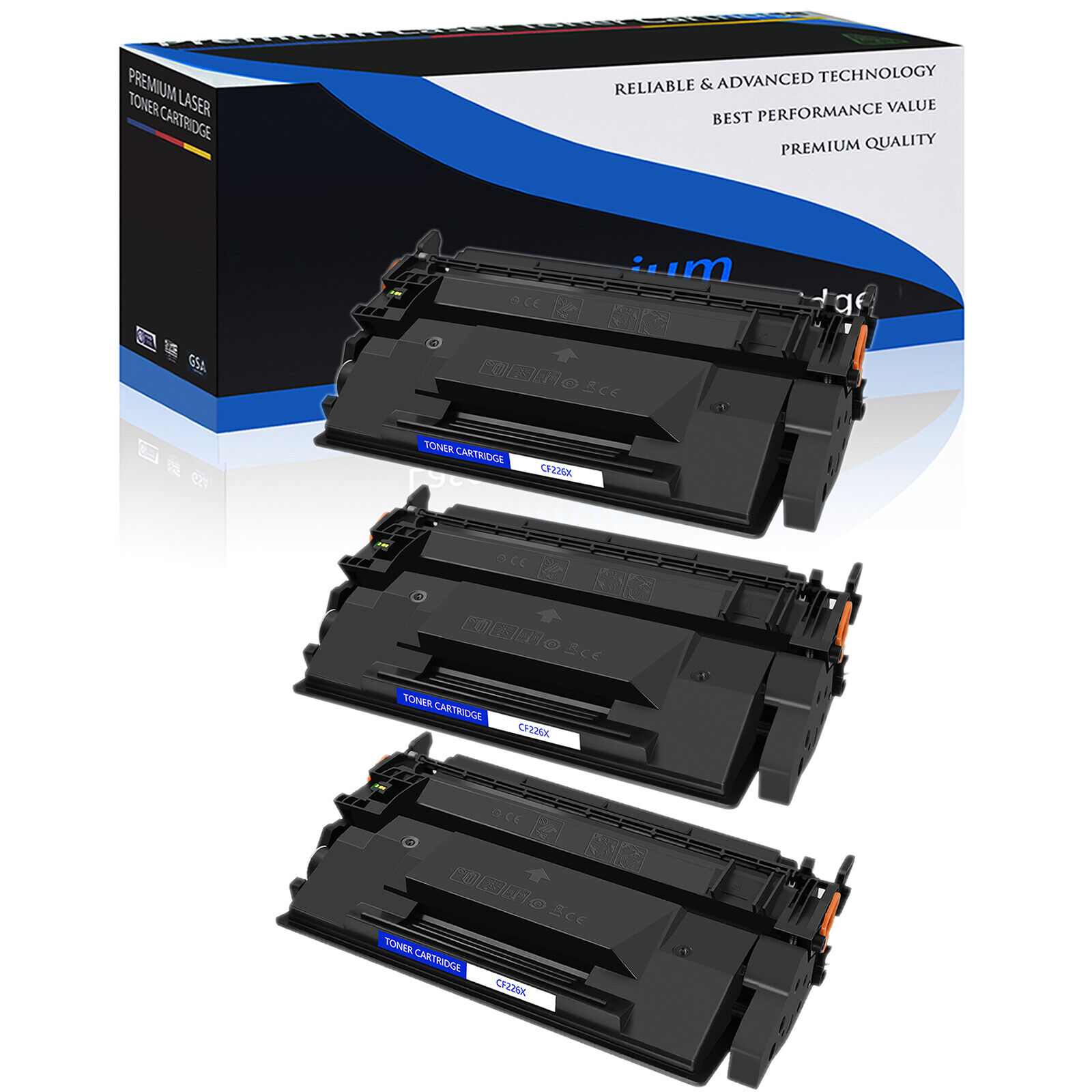 3PK Black CF226X 26X Toner Cartridge for HP LaserJet Pro MFP M426fdn M426dw