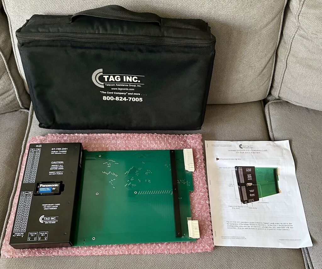 TAG Inc. Adtran TA5000 DS1 Streaker Card ST-T5K-DS1 Practice w/ Case