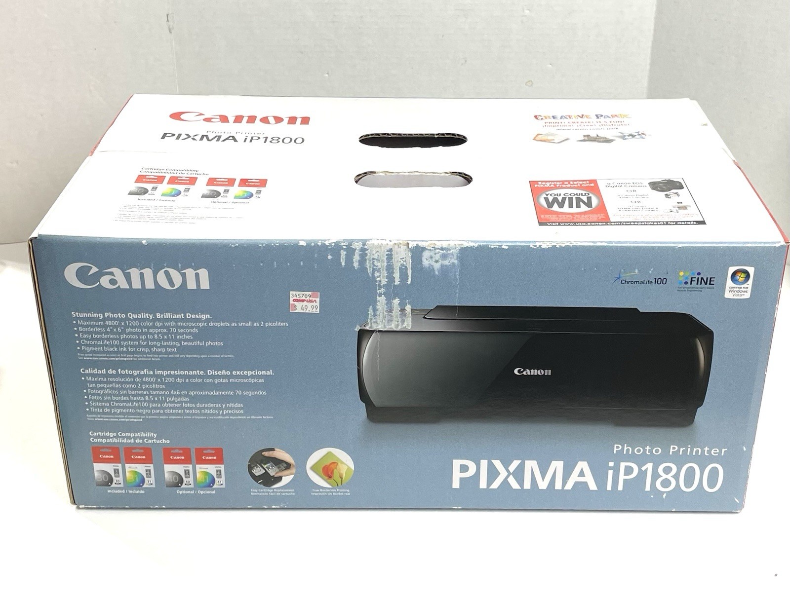CANON Pixma iP1800 Printer NEW OLD STOCK FACTORY SEALED