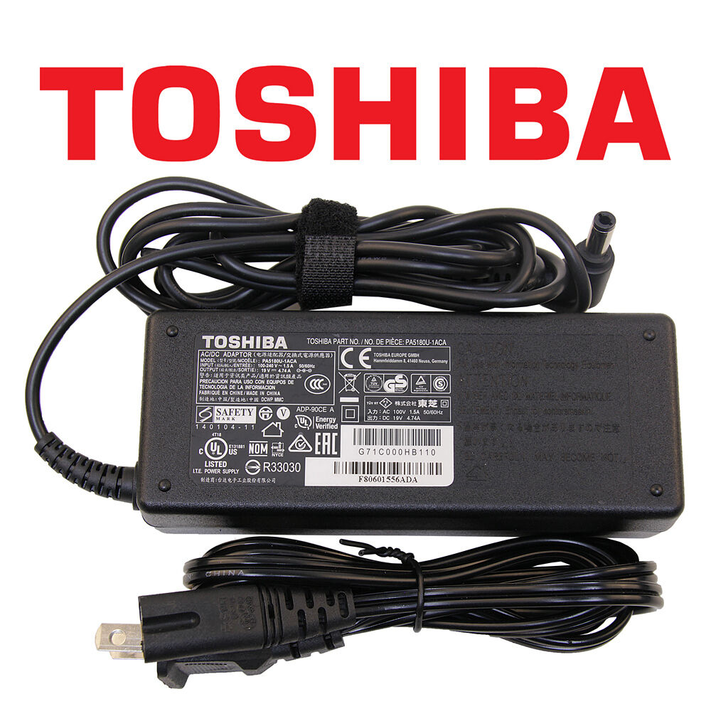 Original OEM Toshiba 65W-90W AC Charger Power Adapter Cord For Satellite series