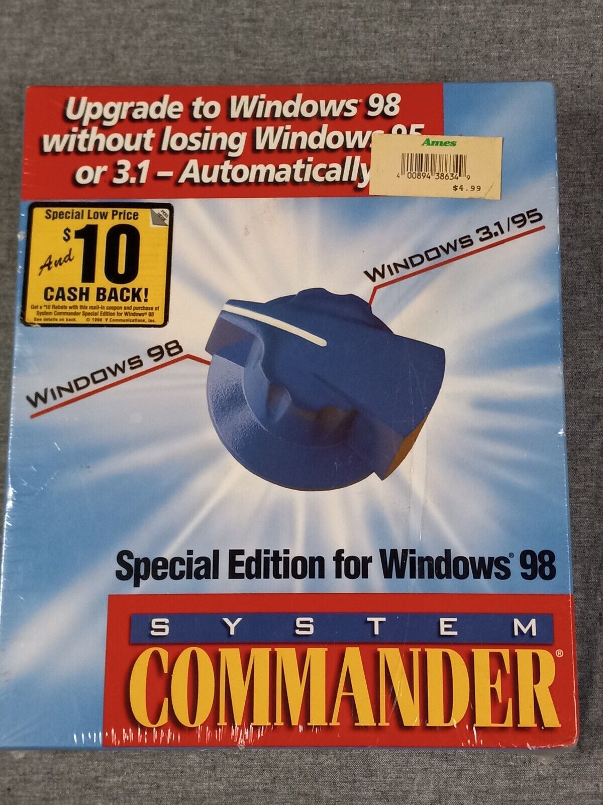 New Sealed System Commander Special Edition For Windows 98 PC Software Vcom