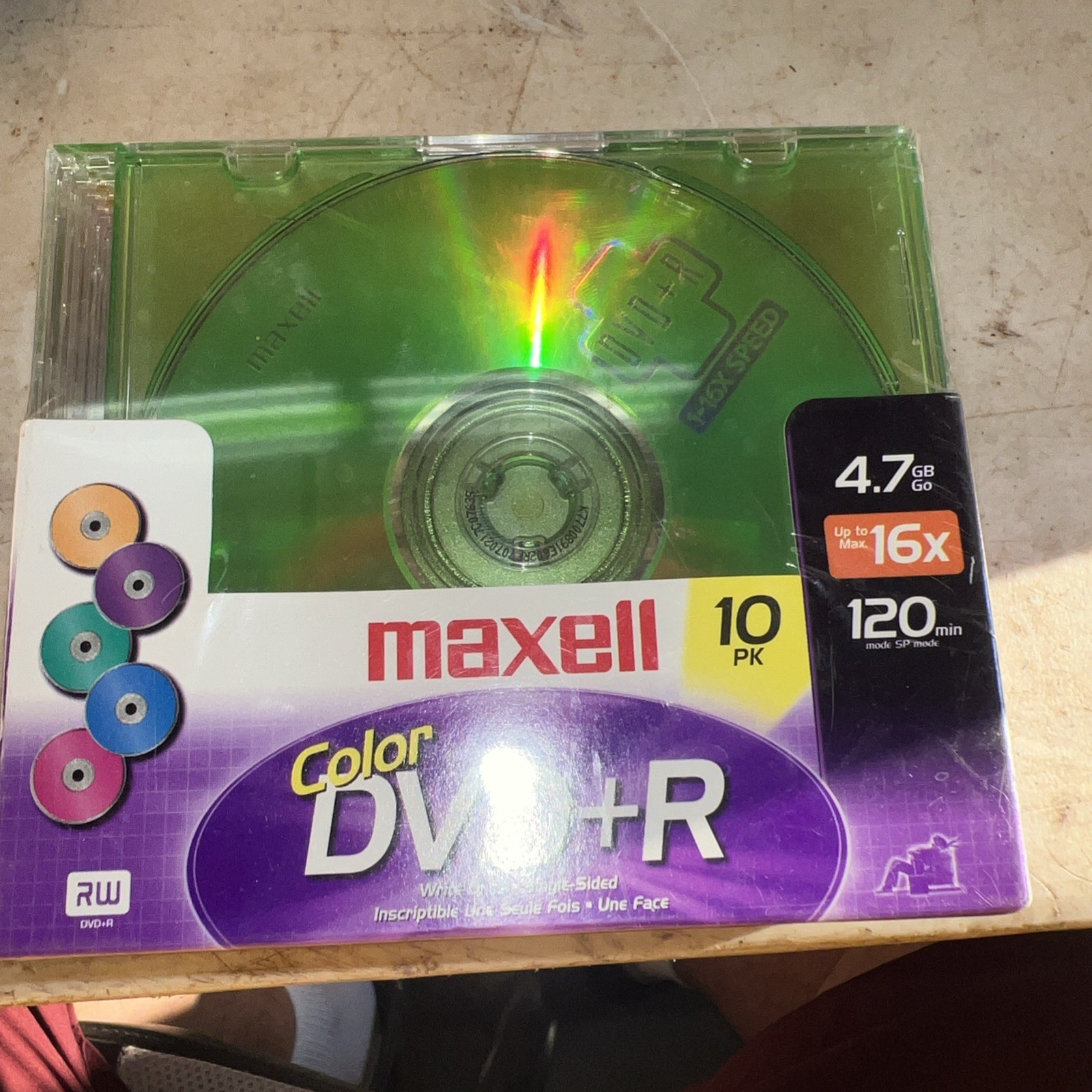 Maxwell Color  dvd+R 10 Pk blank recordable dvd