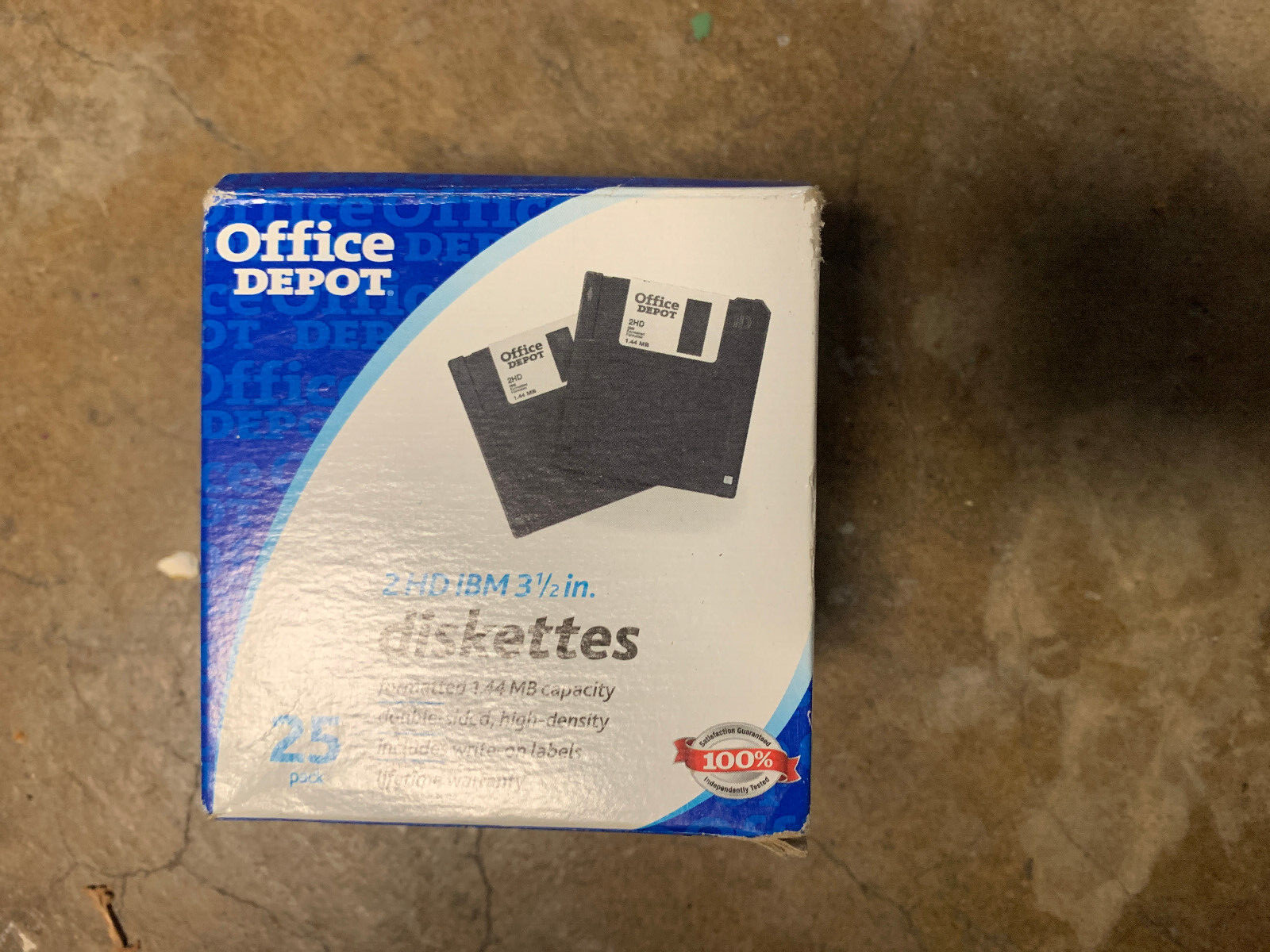 25 Pack Office DEPOT 2 HD IBM 3 1/2 Inch Diskettes