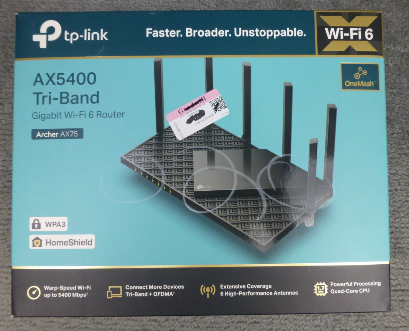 TP-Link Archer AXE75 Tri-Band AXE5400 Wi-Fi 6 Router 8K EUC
