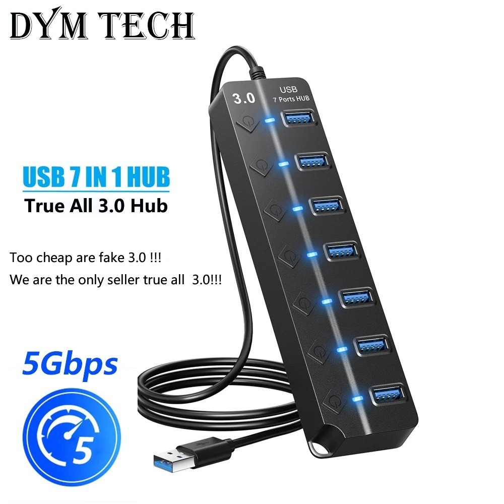 High Speed USB Multi Port Hub 4/7 Port USB Splitter Expander Docking Station USB