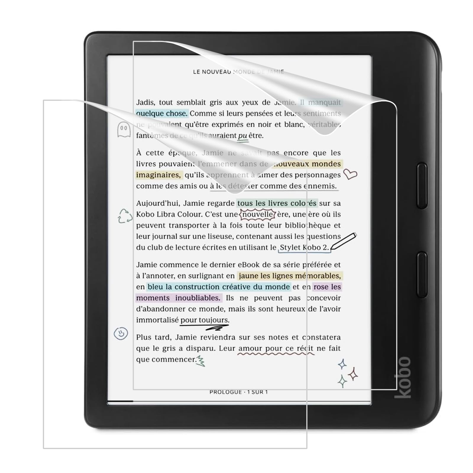 MoKo 2-Pack Matte Screen Protector Fits Kobo Libra Colour 7 2 Pack,