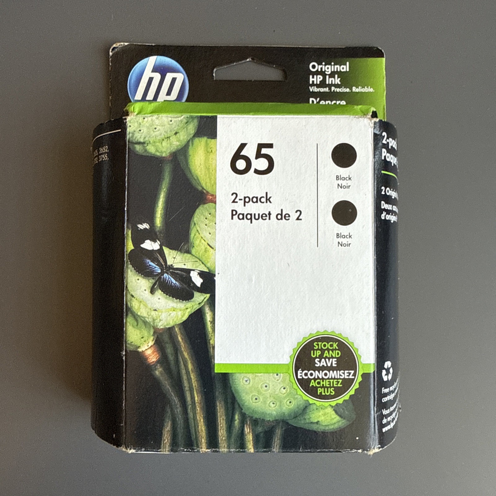 3 Pack Genuine HP 65 Black + Tri Color Ink Cartridges SEALED Exp 2021