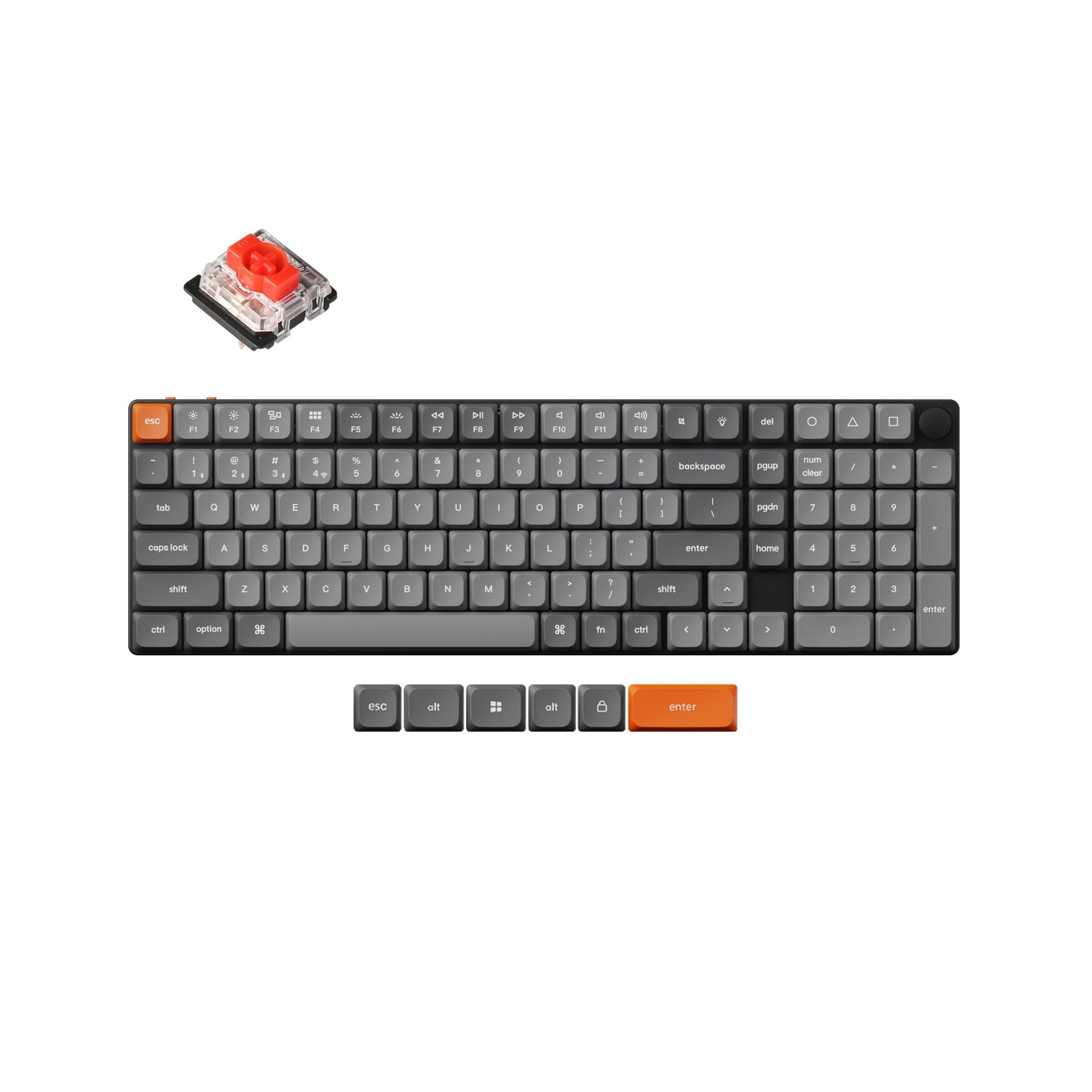 Keychron K17 Max 96% Layout Ultra-Slim Wireless Custom Mechanical Keyboard, H...