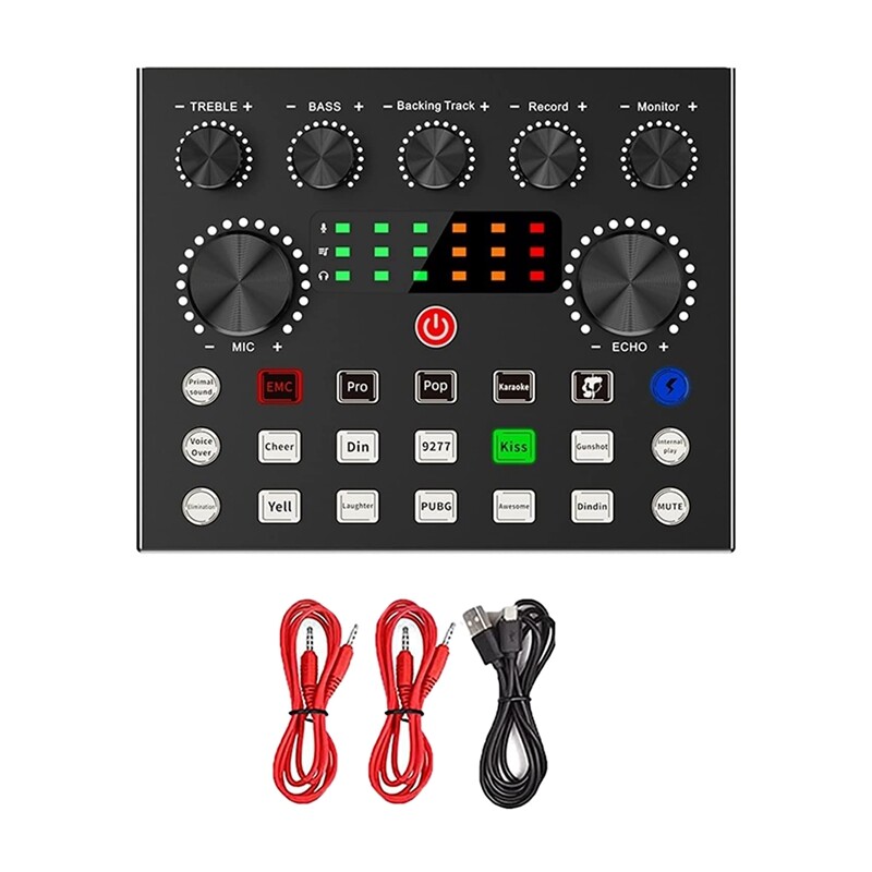 USB Interface External Sound Card Live Broadcas Microphone Audio Card Equipment