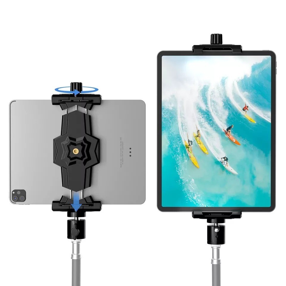 	iPad and Phone Tripod Mount Adapter with Ball Head iPad Holder for Tripod 3	