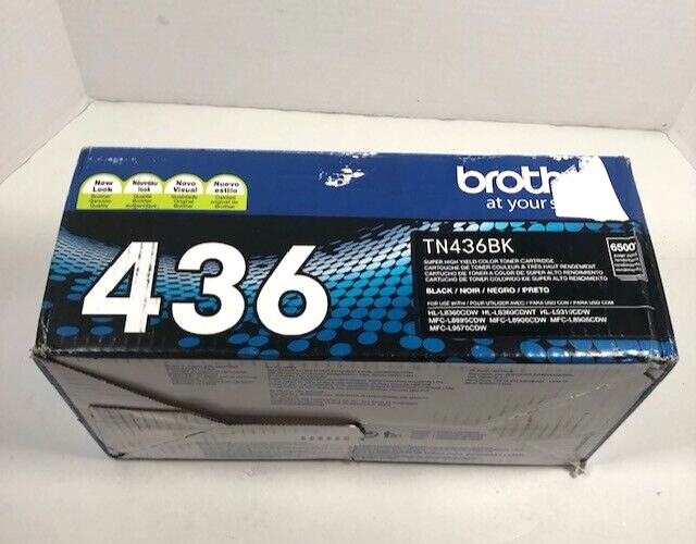 Brother TN-436BK Black Toner Cartridge Super High Yield Genuine TN436BK - NEW