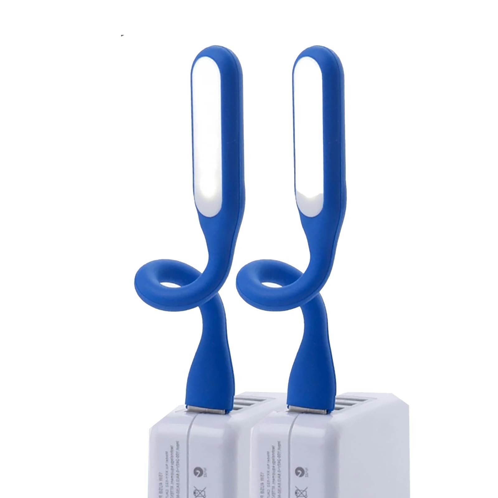 Mini Flexible USB LED Reading Light 2 Pack Laptop Power Bank Lamp Dark Blue