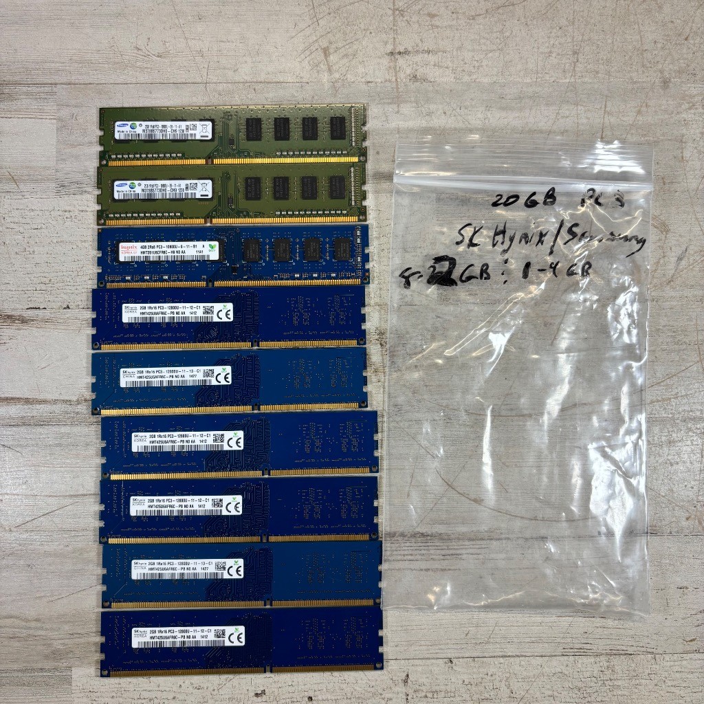 20GB DDR3 Desktop RAM Lot SK Hynix Samsung PC3-10600 PC3-12800