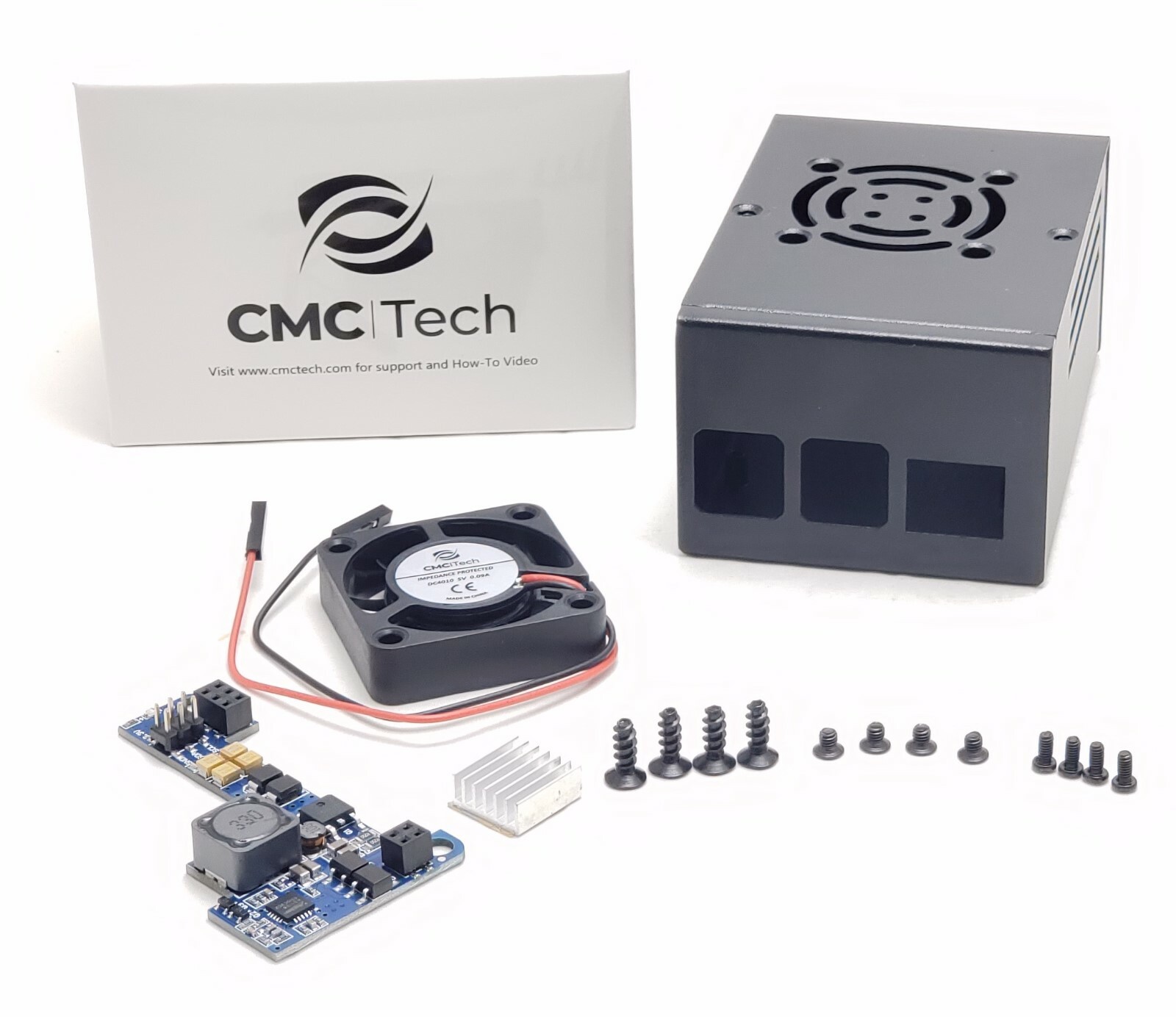 High Deep Case Housing + Fan + 5V3.5A PoE HAT Power Over Ethernet Raspberry Pi4B