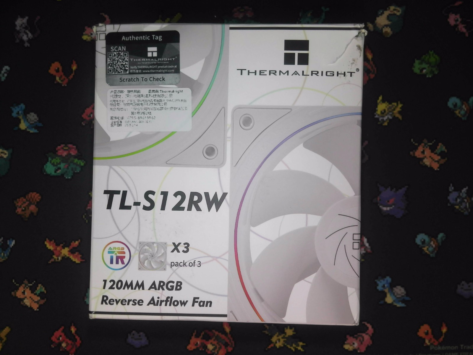 Thermalright TL-S12RW X3 120mm ARGB Reverse Case Fans White PWM 1500RPM PC Fans