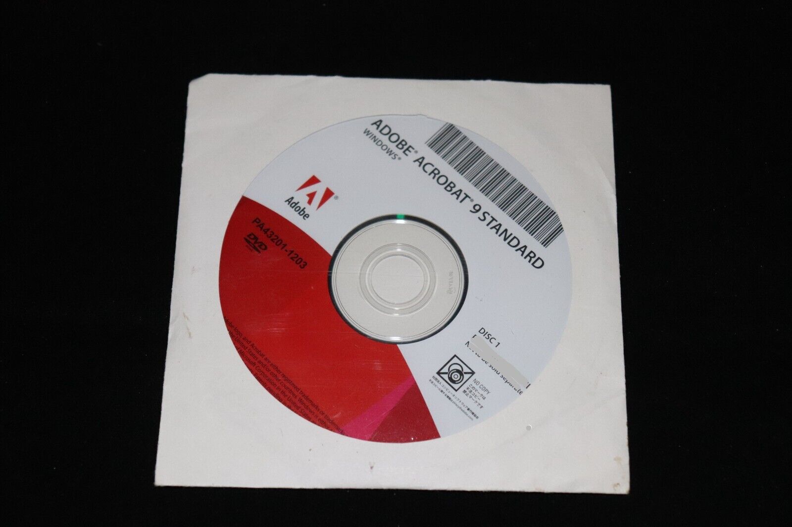 Adobe Acrobat 9 Standard CD and Key/Serial Number
