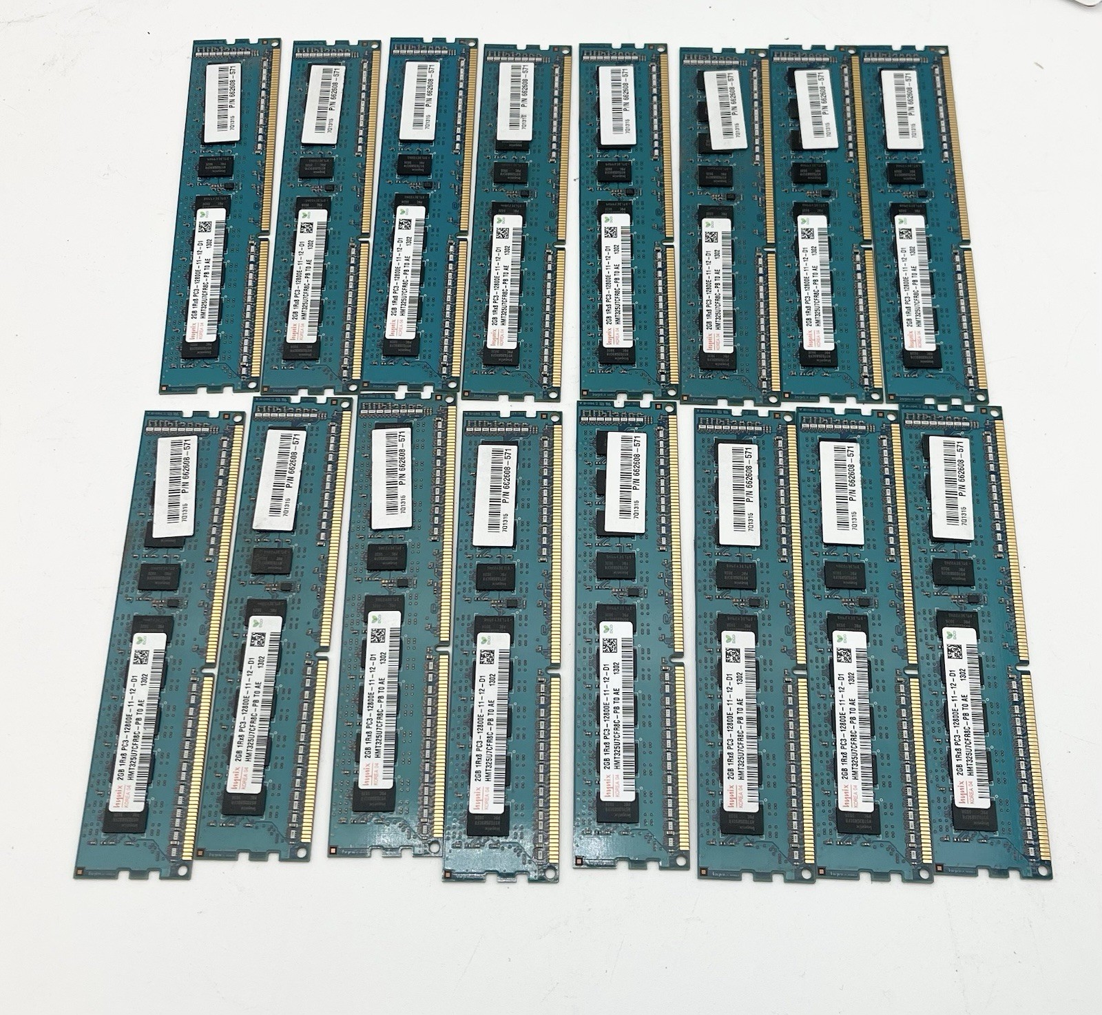 Lot of 16x Hynix 2GB DDR3 ECC Server RAM PC3-12800E 1600MHz Desktop Memory  Test