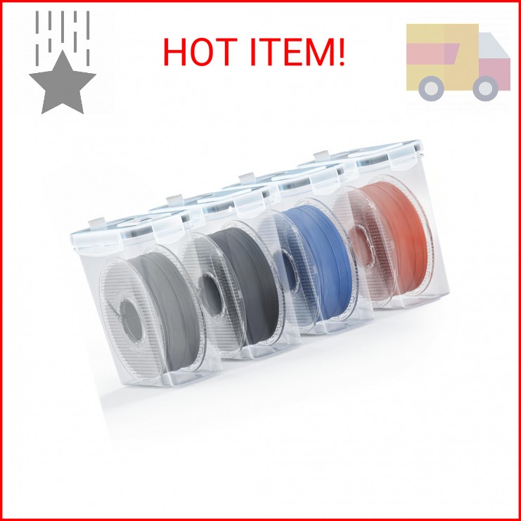 AMZPro Filament Storage Box - 4 Pack Filaments Container for 3D Printing Filamen