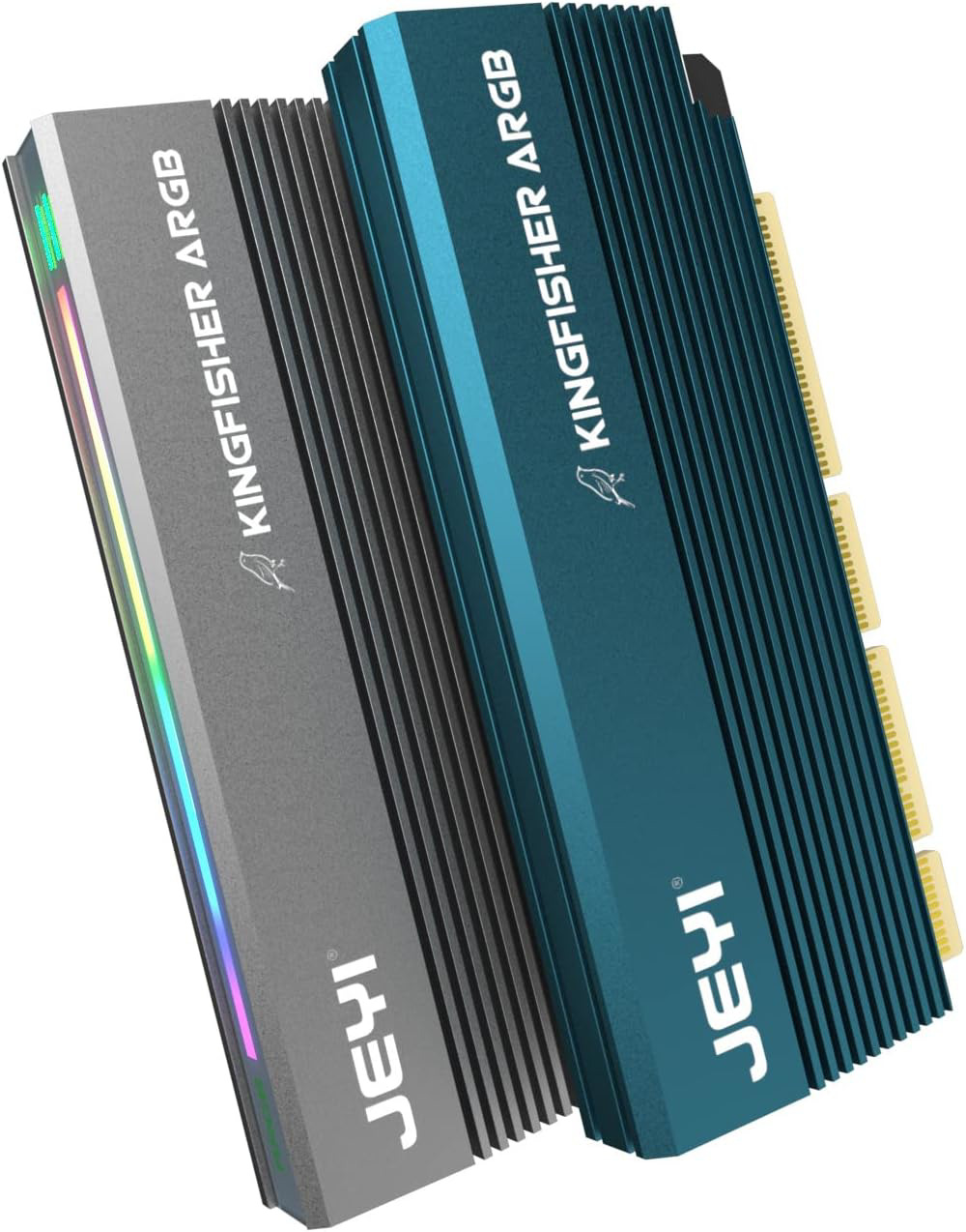 JEYI RGB NVMe M.2 SSD to PCIe X16/X8/X4 Adapter Card with Aluminum Heat Sink (wi