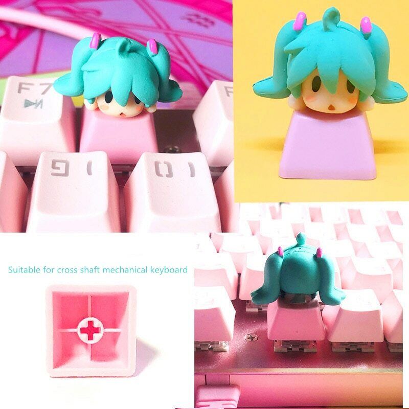 Hatsune Miku Custom Escape Key Keycap For Mechanical Keyboard Anime Kawaii Cute
