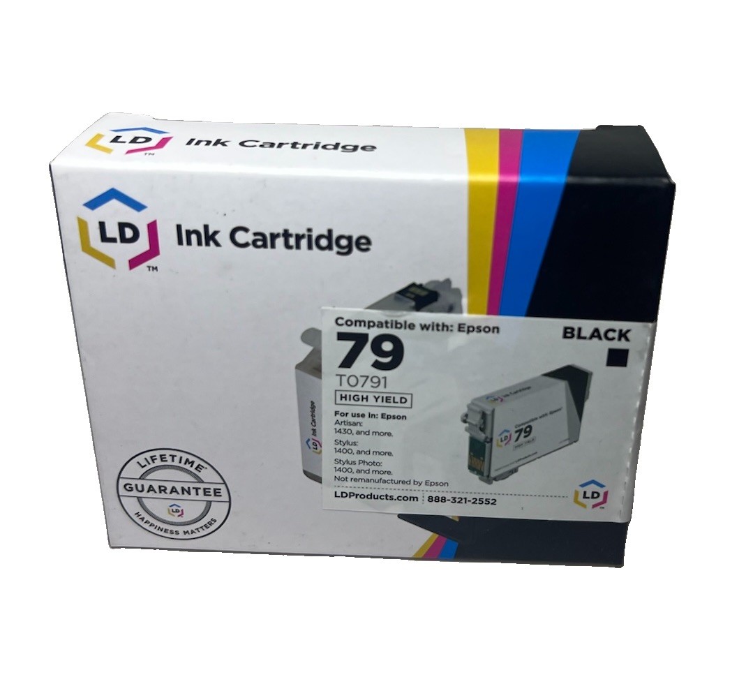 LD Compatible Ink Cartridge for Epson 79 T0791 Black High Yield Artisan 1430