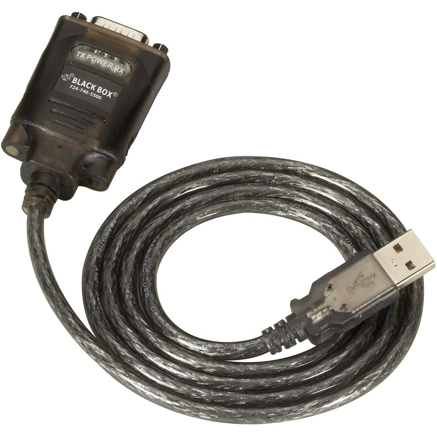 Black Box USB to RS-232 Converter DB9 1-Port