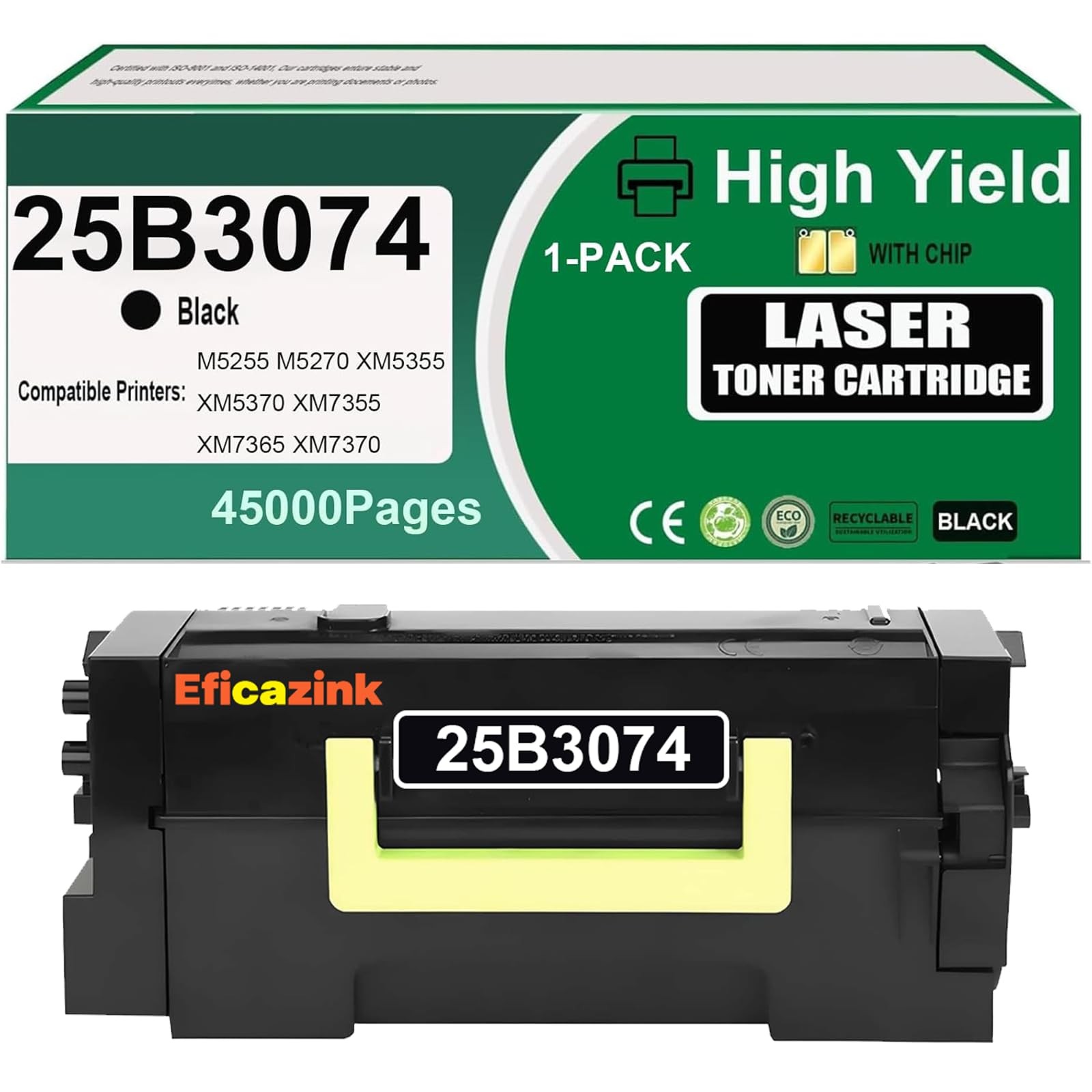 25B3074 Extra High Yield Toner Cartridge M5255 Toner,1-Pack,Black