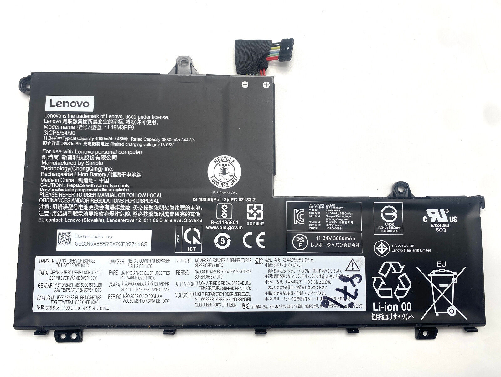 Original Battery Lenovo ThinkBook 15-IIL 45Wh 3 Cell L19M3PF9 L19C3PF1 -87% LIFE