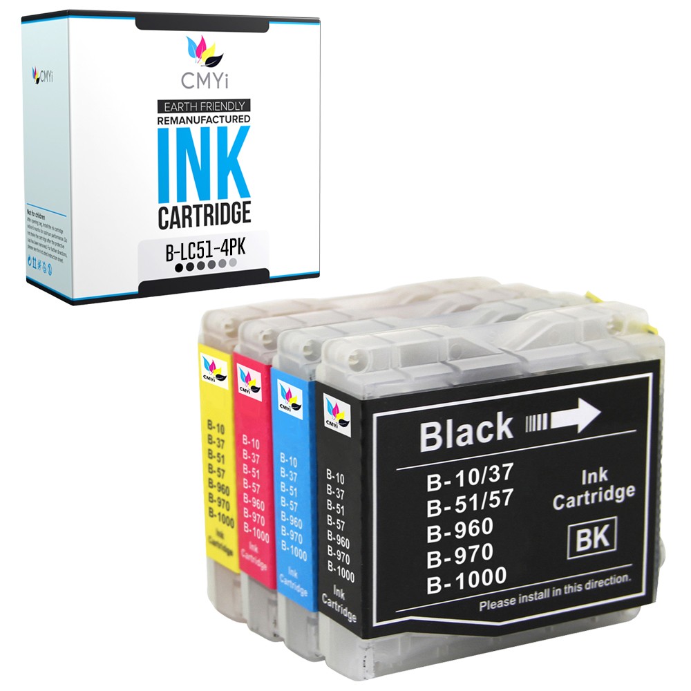 Compatible CMYi 4-Pack LC51 Ink Cartridge fits Brother Intellifax 2480C, 2580C
