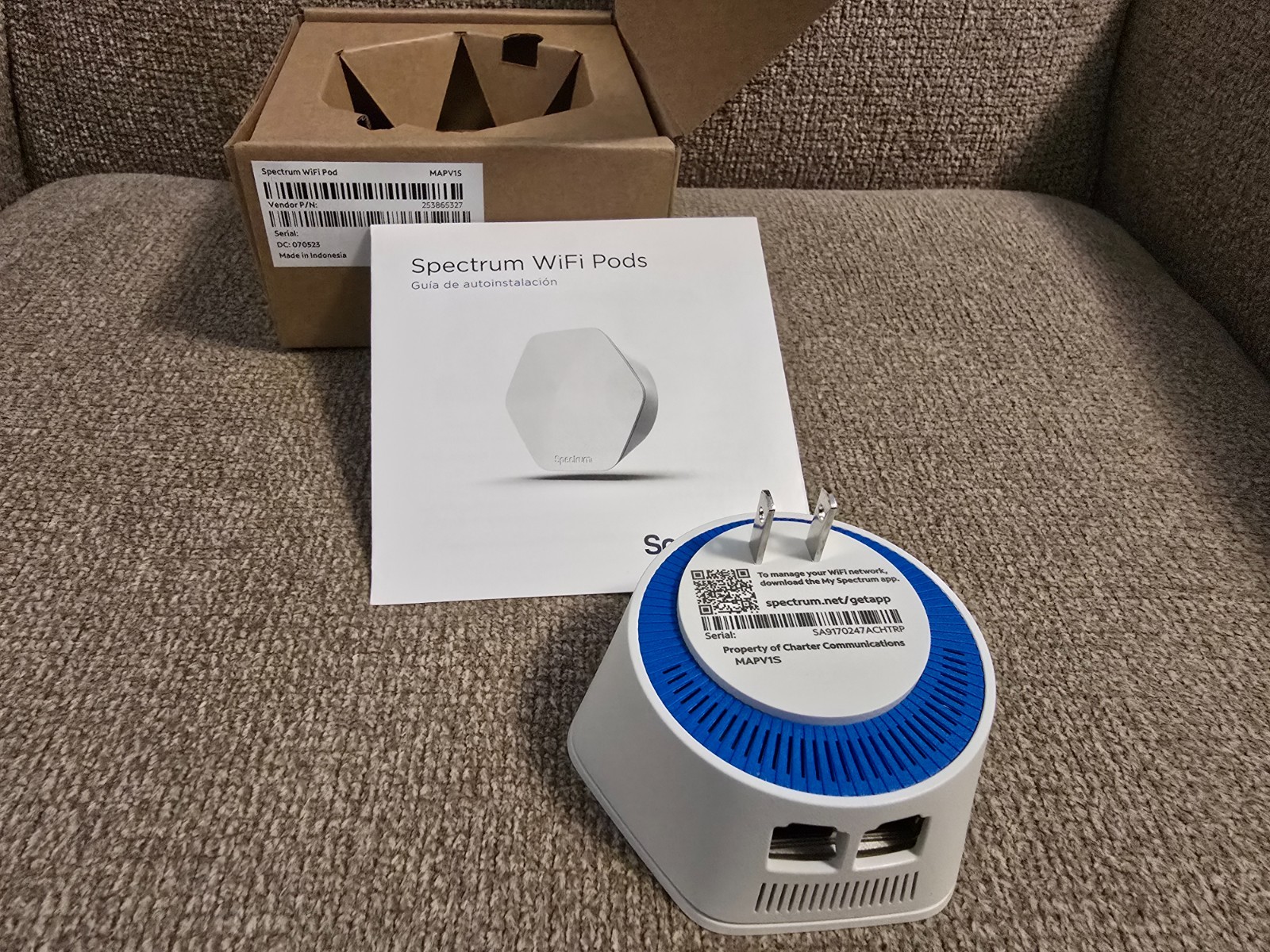 Spectrum WiFi Pod MAPV1S Wi-Fi Extender Ethernet RJ-45 2 LAN Ports - Open Box