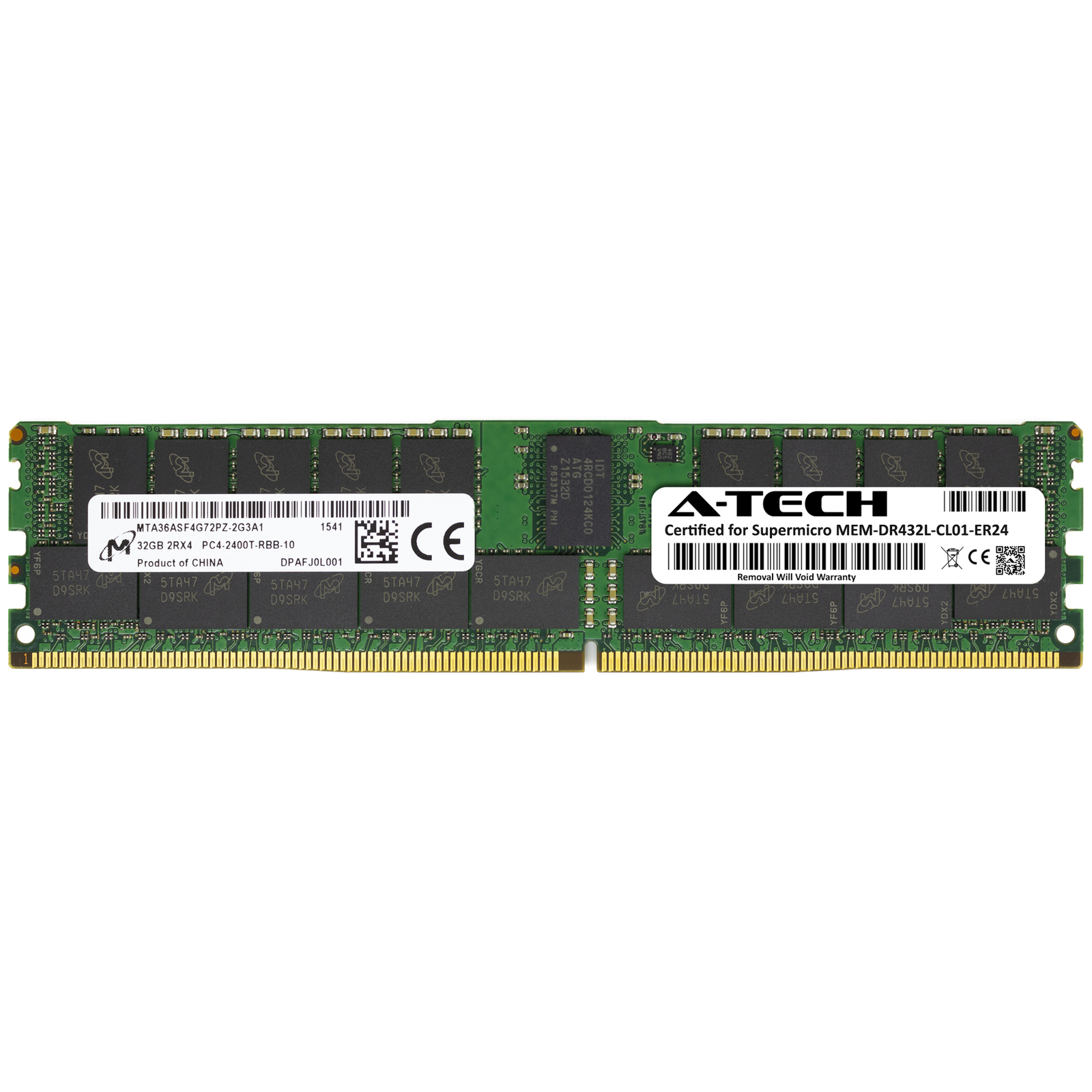 32GB PC4-19200 RDIMM Replacement for Supermicro MEM-DR432L-CL01-ER24 Memory RAM