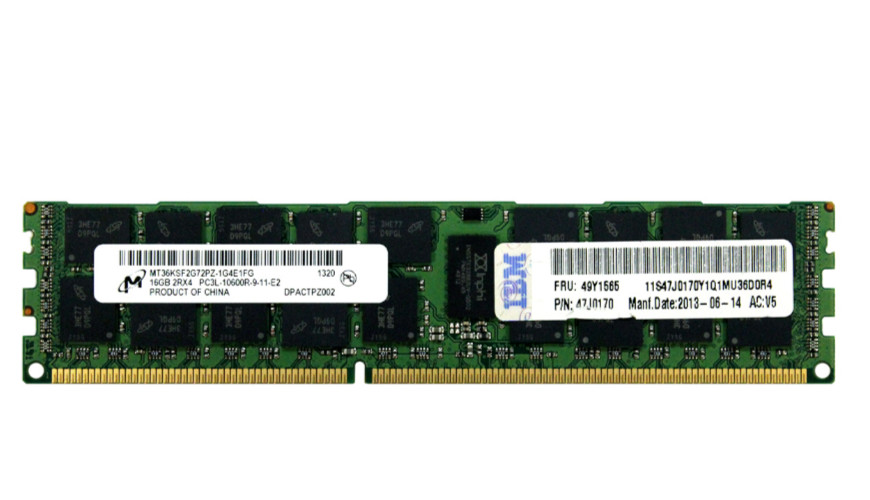 IBM 49Y1565 16GB(1X16GB) 1333MHZ PC3-10600 DUAL RANK X4 1.35V 
